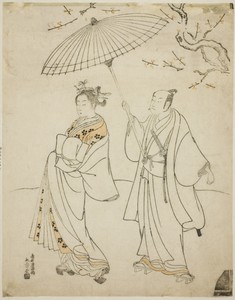 The Actors Ichikawa Komazo I (L) and Nakamura Matsue I (R)