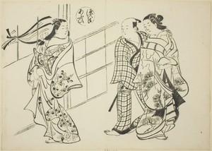 The Aoi Chapter from "The Tale of Genji" (Genji Aoi), from a series of Genji parodies