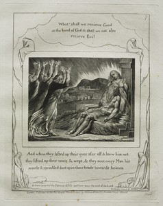 The Book of Job:  Pl. 7, And when they lifted up their eyes afar off and knew him not / they lifted up their voices and wept