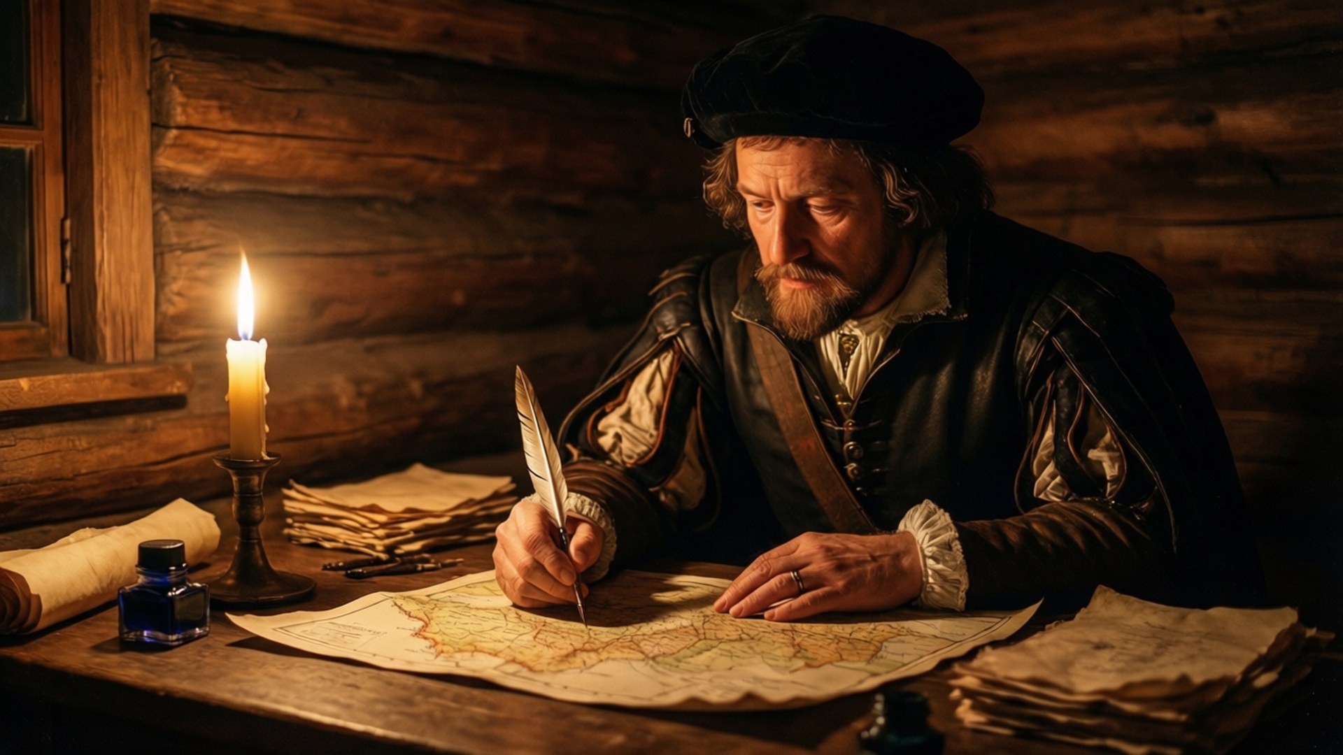 The Cartographer's Night by Wallpapers.art Studio