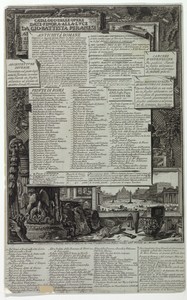 The Catologue of the artist's work (Table of Contents of the Vedute di Roma)
