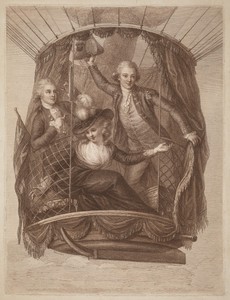 The Celebrated Vincent Lunardi Esq. Accompanied by Two Friends in His Third Aerial Excursion, Taken from St. George's Fields, in London