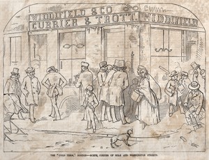 The "Cold Term," Boston - Scene, Corner Milk and Washington Streets