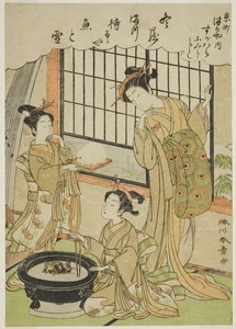 The Courtesan Sugawara of the Tsuruya House and Her Kamuro Namiji and Kashiko