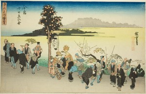 The Ebisu Festival on the Tenth Day of the First Month at Imamiya (Imamiya Toka Ebisu), from the series "Famous Views of Osaka (Naniwa meisho zue)"