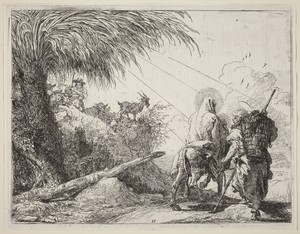 The Flight, Holy Family at the Right, Joseph Looking to the Left