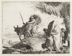 The Flight, with Madonna at Right Supported by Angels