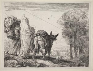 The Flight with the Holy Family at the Left