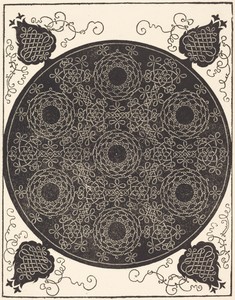 The Fourth Knot (combining seven circular groups of knots with black centers)