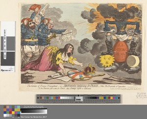 The Genius of France Triumphant - or - Britannia Petitioning for Peace - Vide. The Proposals of Opposition.