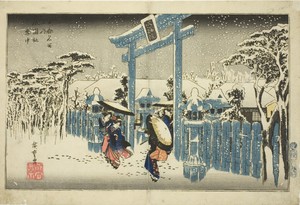 The Gion Shrine in Snow (Gionsha setchu), from the series "Famous Places in Kyoto (Kyoto meisho no uchi)"