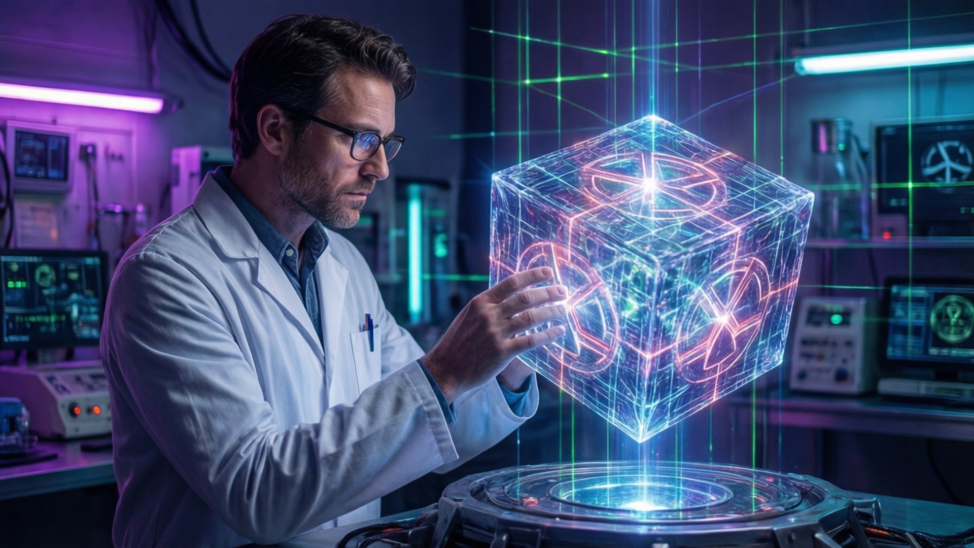 The Glowing Cube by Wallpapers.art Studio