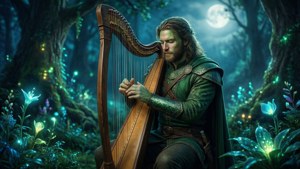 The Green Knight Harpist