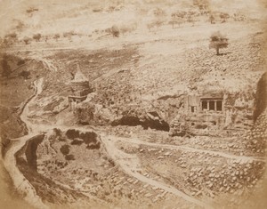 The Hebrew Cemetery - Tomb of Absalom.  Broom Hebron - Jerusalem