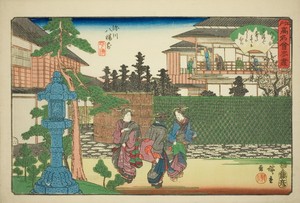 The Hirasei Restaurant in Front of the Hachiman Shrine at Fukagawa (Fukagawa Hachiman mae, Hirasei) from the series "Famous Restaurants of Edo (Edo komei kaitei zukushi)"