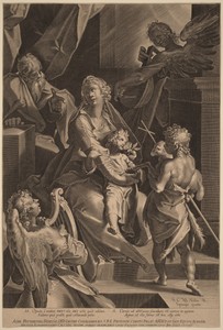 The Holy Family and Two Angels