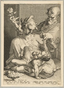 The Holy Family with St. Joseph Holding a Rose