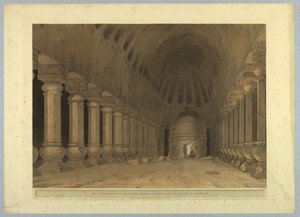 The Interior of An Excavated Hindoo Temple, On the Island of Salsette, from "Oriental Scenery: Twenty Four Views in Hindoostan"