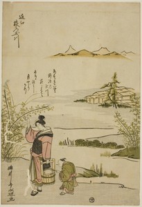 The Jewel River of Bush Clovers in Omi Province (Omi Hagi no Tamagawa), from an untitled series of Six Jewel Rivers
