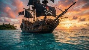 The Jolly Roger at Sunset