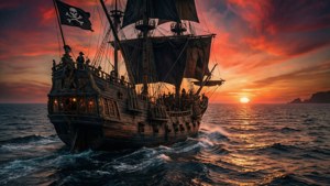 The Jolly Roger at Sunset