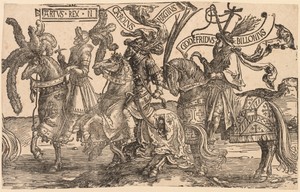 The Nine Heroes:  Arthur, Charles the Great (Charlemagne), Godfrey of Bouillon