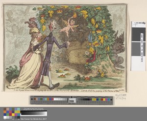 The Nuptial-Bower; "To the Nuptial-Bower he led her Blushing Like the Morn with the Evil-one, Peeping at the Charms of Eden." (from Milton)