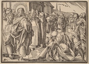 The Paralytic Healed by Christ Picks up His Pallet