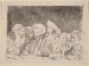 The Pharisees Debating (Fragment from the Hundred Guilder Print)