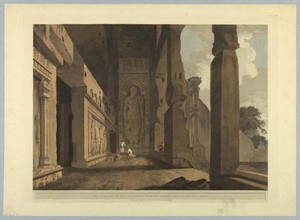 The Portico of An Excavated Temple on the Island of Salsette, from "Oriental Scenery: Twenty Four Views in Hindoostan"
