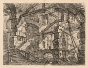 The Prisons:  A Perspective of Colonnades with Zig-Zag Staircase