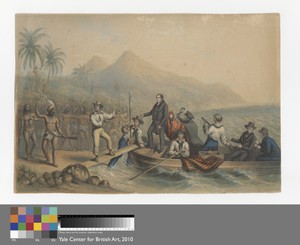 The Reception of the Rev. J. Williams at Tanna in the South Seas, the Day before He Was Massacred