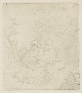 The rest on the flight to Egypt: lightly etched