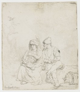 The rest on the flight to Egypt: lightly etched