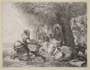 The Rest on the Flight with Joseph in Adoration