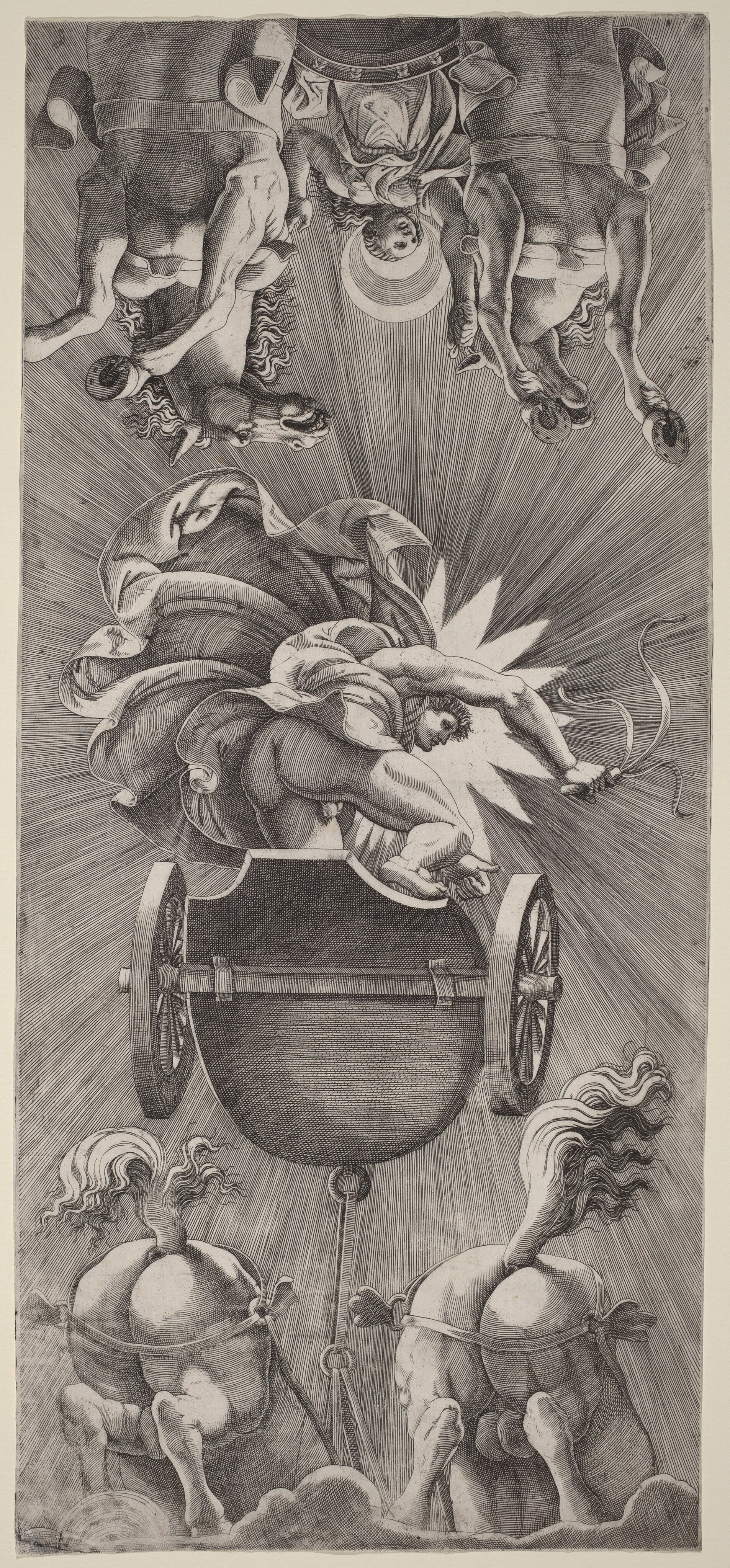 The Setting of the Sun with Chariots of Apollo and Diana by Adamo Scultori