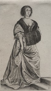 The Several Habits of English Women, from the Nobility to the Country Women as they are in these times:  The Woman on the Two Steps