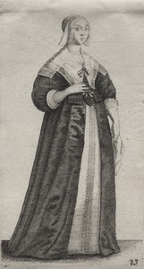 The Several Habits of English Women, from the Nobility to the Country Women as they are in these times:  The Woman with a Handkerchief
