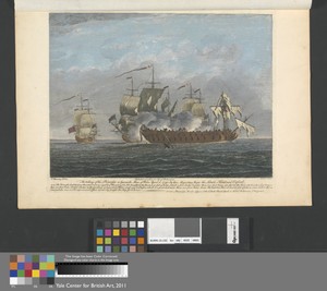 The taking of the Princessa a Spanish Man of War, April 8, 1740 by His Majesties Ships the Lenox, Kent, and Oxford