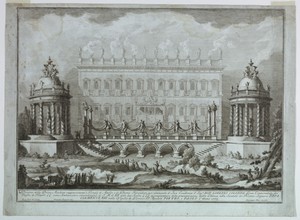 The temples of Apollo and Diana built for the first day of the fireworks at SS. Peter and Paul by Paolo Posi