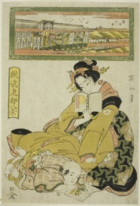 The Theater District in Sakai-cho (Sakai cho shibai), from the "Fashionable Eight Views of the Eastern Capital (Furyu Toto hakkei)"