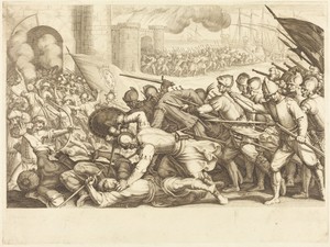 The Troops Forcing the Gate of a Town
