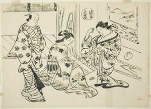 The Utsusemi Chapter from "The Tale of Genji" (Genji Utsusemi), from a series of Genji parodies