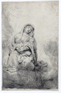 The Virgin and Child in the clouds