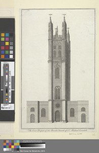 The West Prospect of the Parish Church of St. Michael, Cornhill