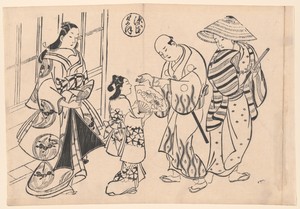 The Yugao Chapter from "The Tale of Genji" (Genji Yugao), from a series of Genji parodies