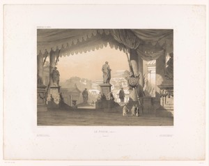Theaterdecor met een Romeins forum