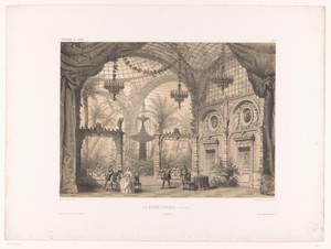 Theaterdecor voor de derde acte van La reine topaze