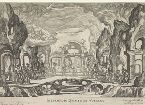 Theaterscène in de smidse van Vulcanus