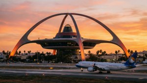 Theme Building Sunset Glow